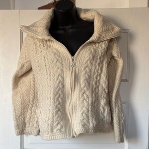 Aran Crafts Ivory Cable Knit Sweater